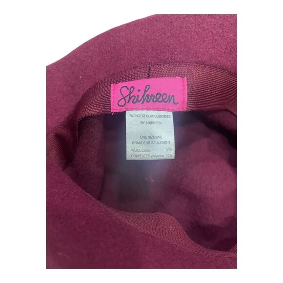Shihreen Deep Wine‎ Wool Blend Hat with Bow - Picture 4 of 4
